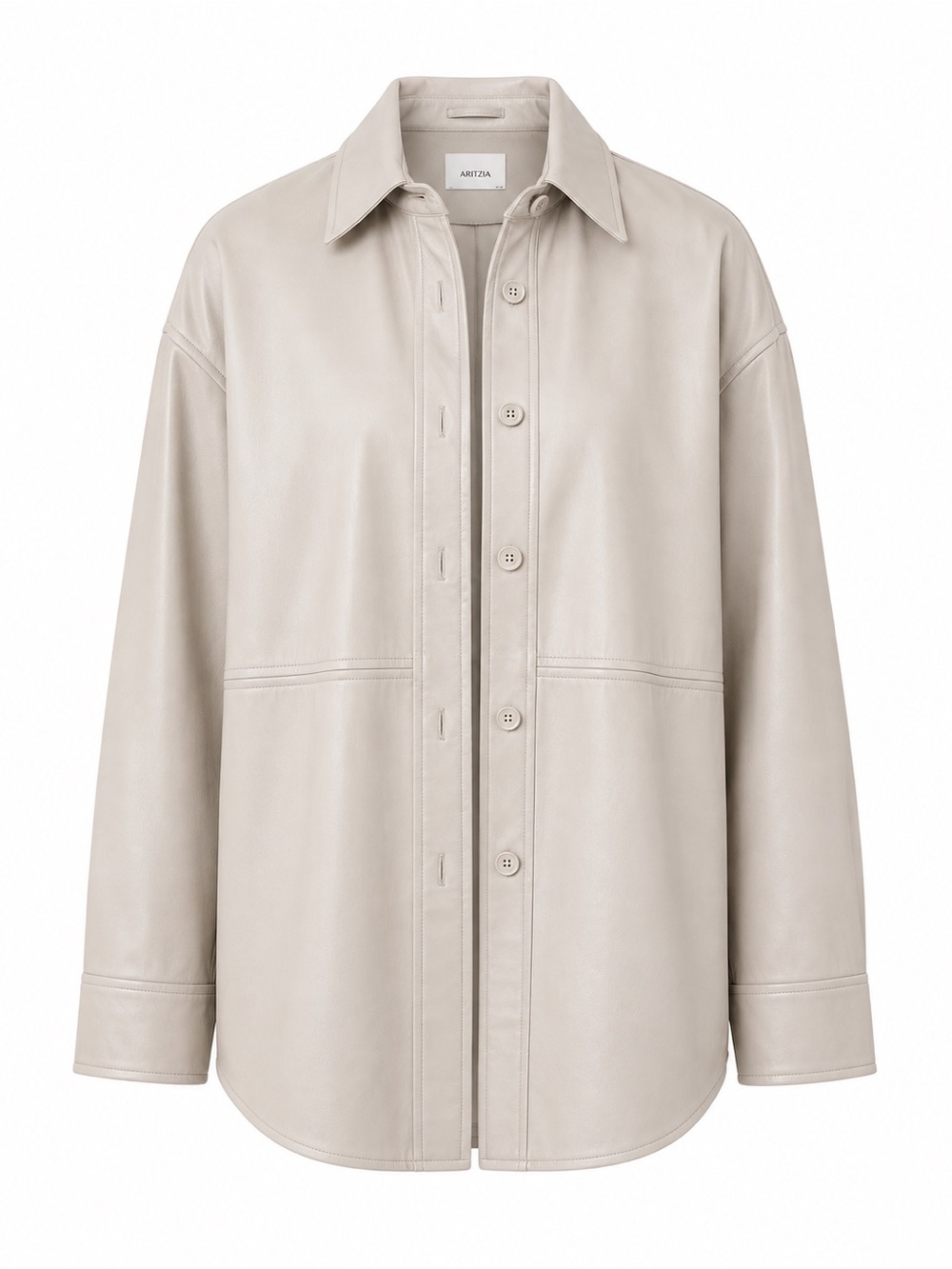 Aritzia Babton Faux Leather Oversized Shirt Jacket Shacket